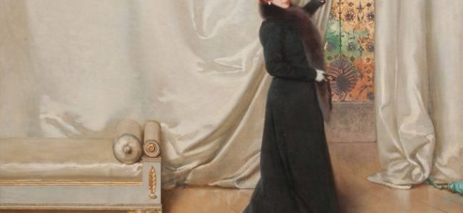 Vittorio Corcos olio su tela "Anna Belimbau"