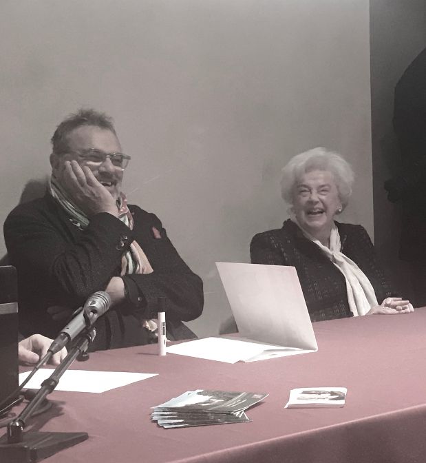 Castello di Miradolo, Oliviero Toscani e Maria Luisa Cosso durante la conferenza stampa di presentazione della mostra