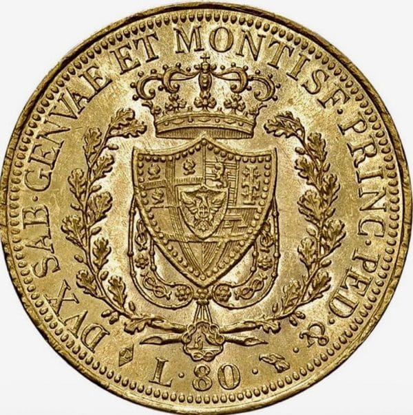 SAVOIA CARLO FELICE (1821-1831) 80 LIRE 1824 Torino - immagine 2