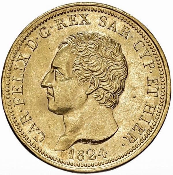 SAVOIA CARLO FELICE (1821-1831) 80 LIRE 1824 Torino