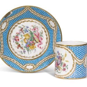 Tazza in porcellana di Sèvres con piattino