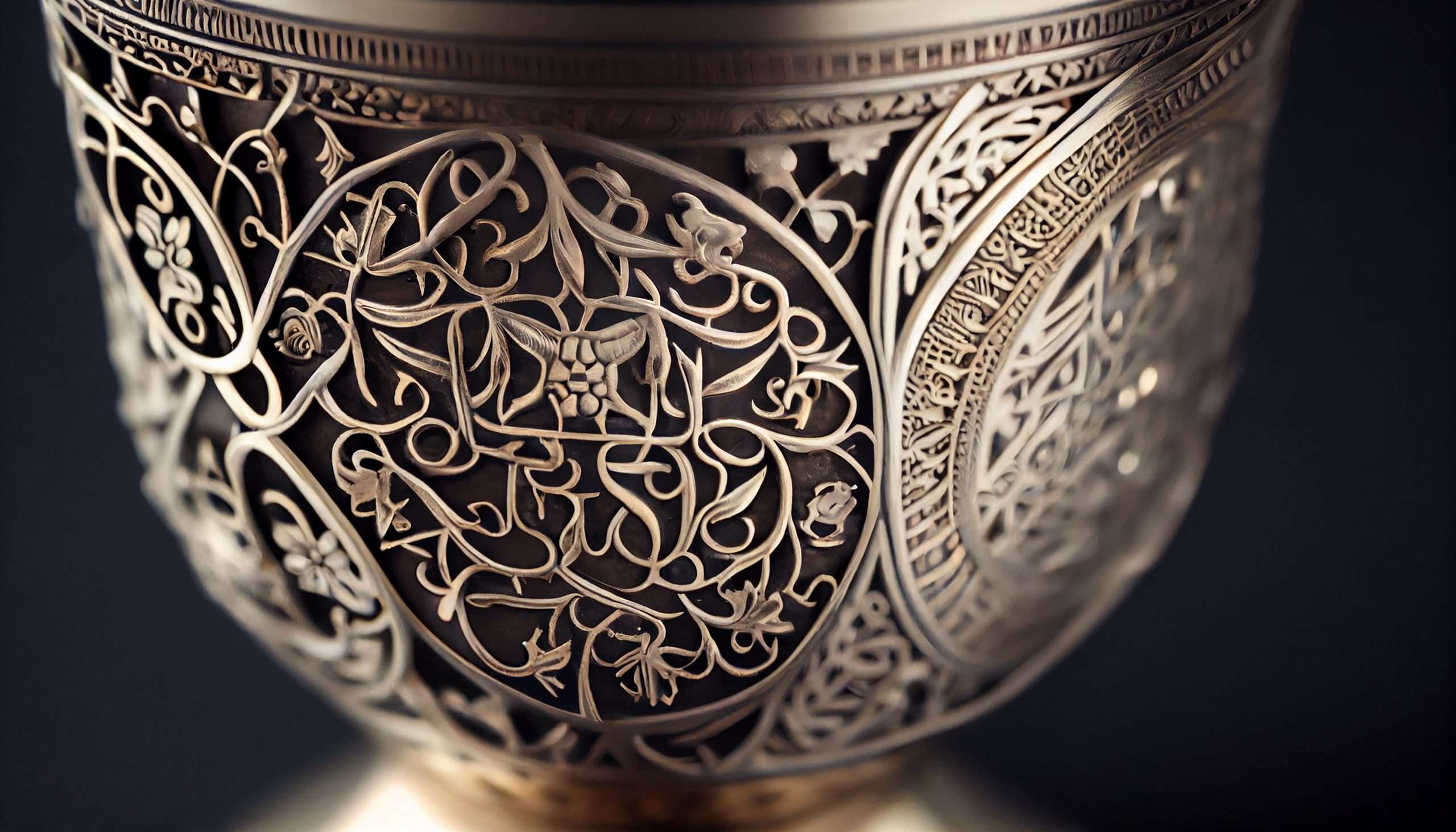 An antique gold colored metal vase with ornate designs generated by AI argenti antichi